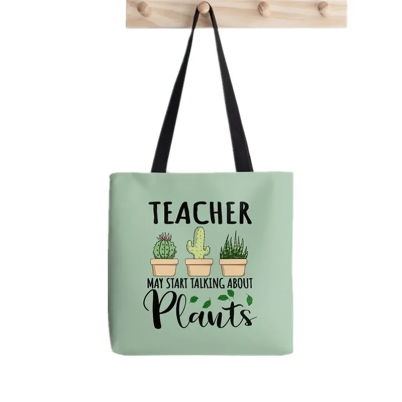 Shopper Thankful Blessed Teacher Printed Tote Bag women Harajuku shopper Funny handbag girl Shoulder shopping  Lady Canvas Bag