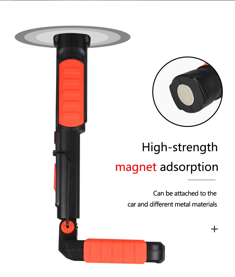 Портативный светодиодный фонарь Магнитный фонарик USB Перезаряжаемый ремонт Рабочая лампа 13* SMD красный свет факел подвесной крюк факел