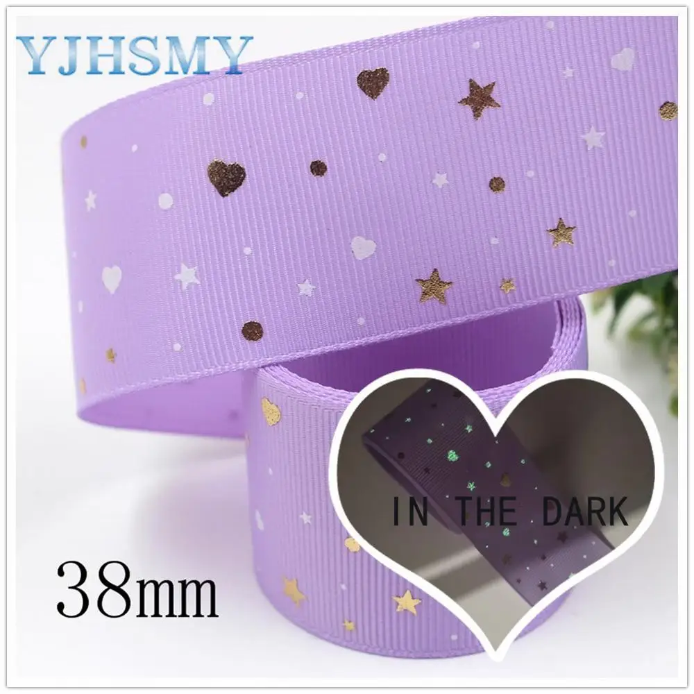 YJHMY I 19916 2172 38 мм 5 ярдов Новые Флуоресцентные цветные напечатанные ленты из