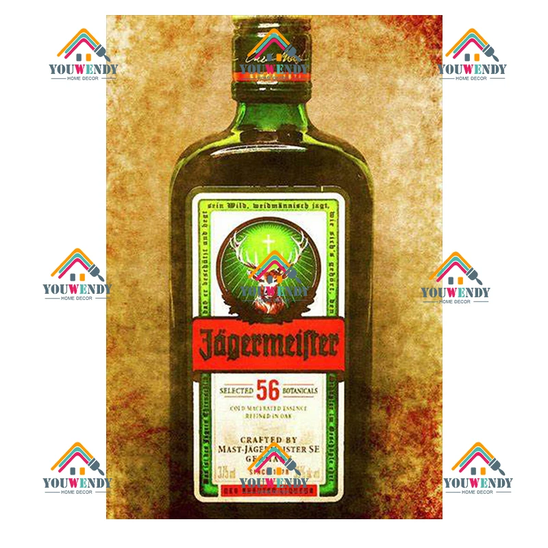Jagermeister Liqueur Vintage Metal Plaque Retro Alcohol Tin Signs Yege Holy Deer Wine Metal Plate Pub Bar Man Cave Wall Decor