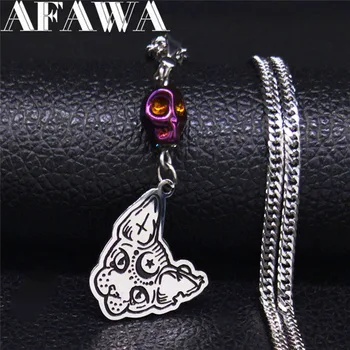 

2020 Sphinx Cat Stainless Steel Statement Necklace for Women Silver Color Hairless Cat Necklaces Jewelry collar mujer N3710S02