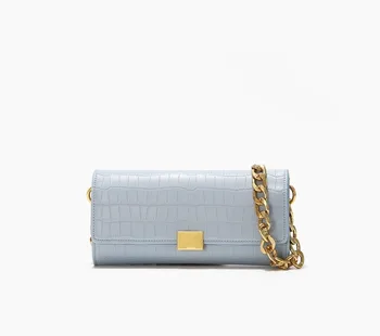 

French niche design armpit bag 2020 new retro crocodile pattern portable thick chain shoulder messenger small square bag