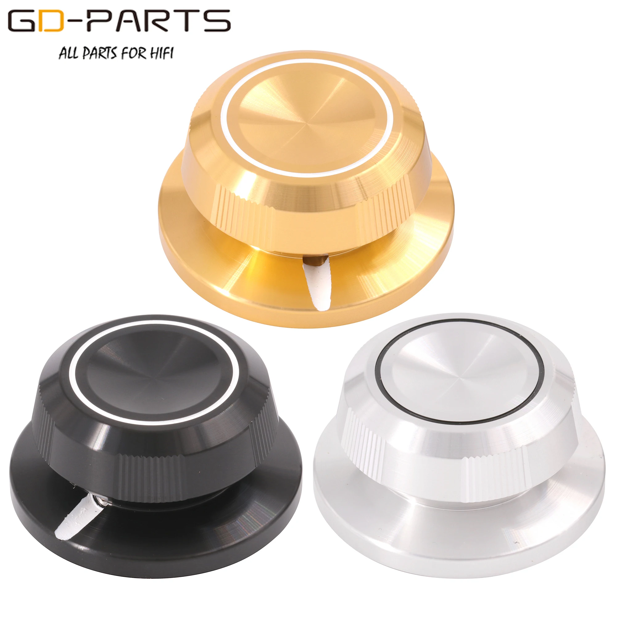 Sólido Full Aluminum Pointer Knob Grupo Hifi Áudio Faça Você Mesmo Potenciômetro Atenuador Rotary Button Cap mm Buraco Usinado 48 mm 23 mm