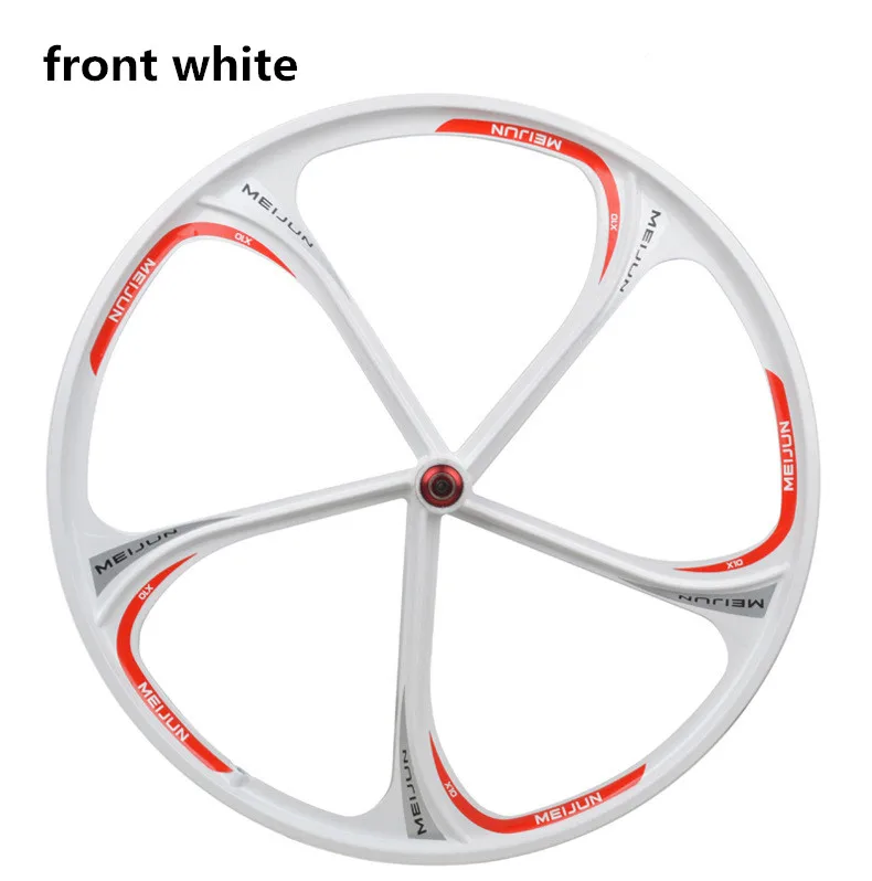Магниевый сплав MTB горный велосипед герметичный подшипник встроенное колесо набор тормозной диск колес кассета колеса 26 дюймов - Цвет: white single front