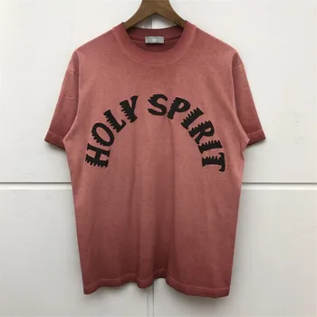 

2020ss Kanye West Sunday Service T Shirt Men Women Summer Streetwear Washed Do Old Red Wine 3D Printed Kanye Holy Spirit T-shirt