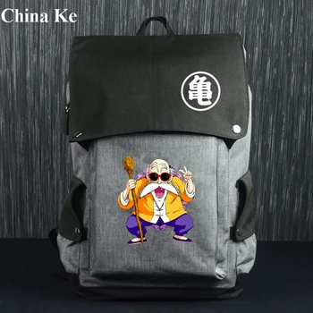 

Cartoon Dragon Ball Master Roshi Kame Sennin USB Backpack Bag Zipper Messenger School Student Book Daypack Large Travel Bag