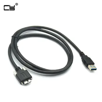 

Black color 5Gbps Micro B USB 3.0 Micro B Cable Wire With Panel Mount Screw Lock Connector Cord Prevent 60cm 100cm 150cm 3m 5m