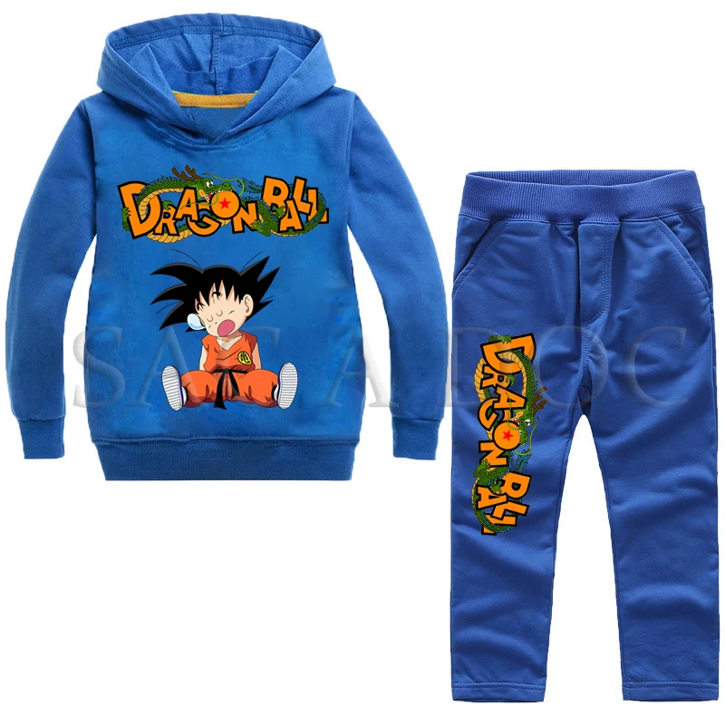 Dragon Ball Casual Sweater Children Autumn Set 2pcs Set Long Sleeve Hoodies+Pants Sets Toddler Boys Girls Tracksuits Outfit - Цвет: 18
