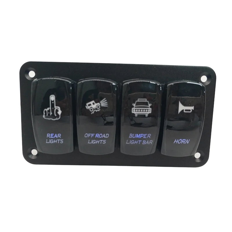 

12V LED Toggle Rocker Switch Panel Digital Voltmeter Dual Outlet Combination Car Marine LED Rocker Switch Panel