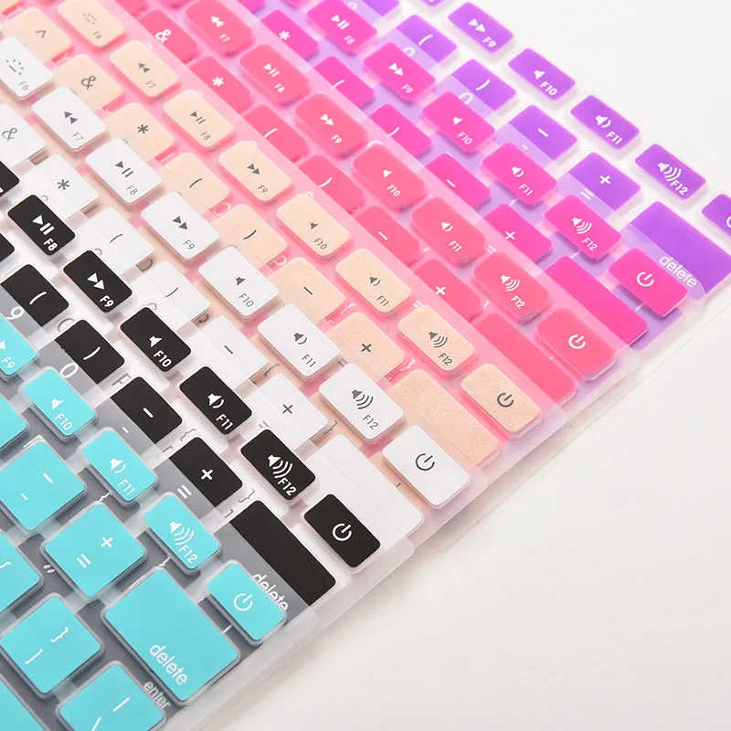 7 Candy Colors Silicone Keyboard Cover Sticker For Macbook Air 13 Pro 13 15 17 Protector Sticker Film-5