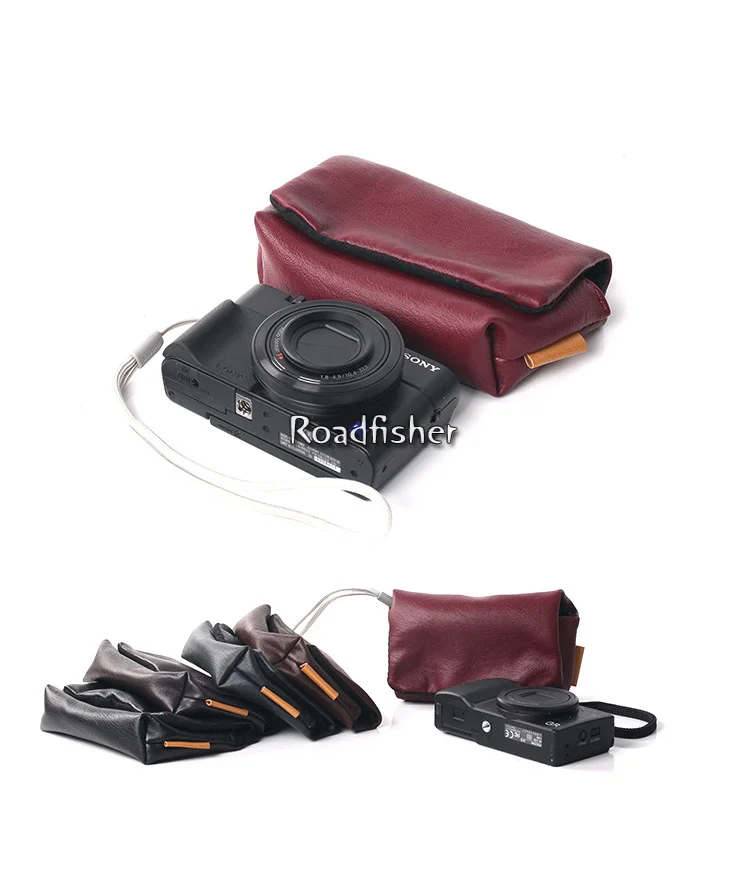 Сумка для камеры Roadfisher из искусственной кожи с карманом для Ricoh GR GRII Canon G7X G7II G9X G9II RX100 M2/3/4/6 HX7/9/30/50/60/90