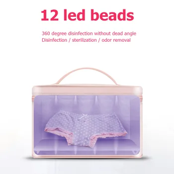 

12LED UV Disinfection Lamp Underwear Sterilizer Household Germicidal Light 5V 1A Sterilizer Box Bag For Underware Toothbrush