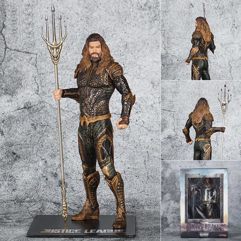 

Film Aquaman Super Hero Statue 18cm PVC Action Figures Toys Aquaman with Trident Collectibles Model Toys For Christmas Gifts