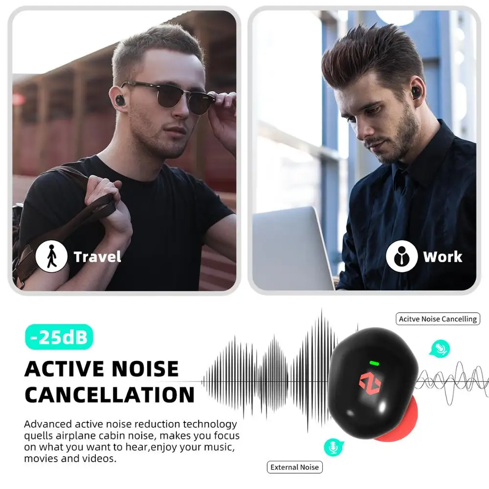 TWS наушники с активным шумоподавлением и поддержкой Bluetooth|Наушники гарнитуры| |
