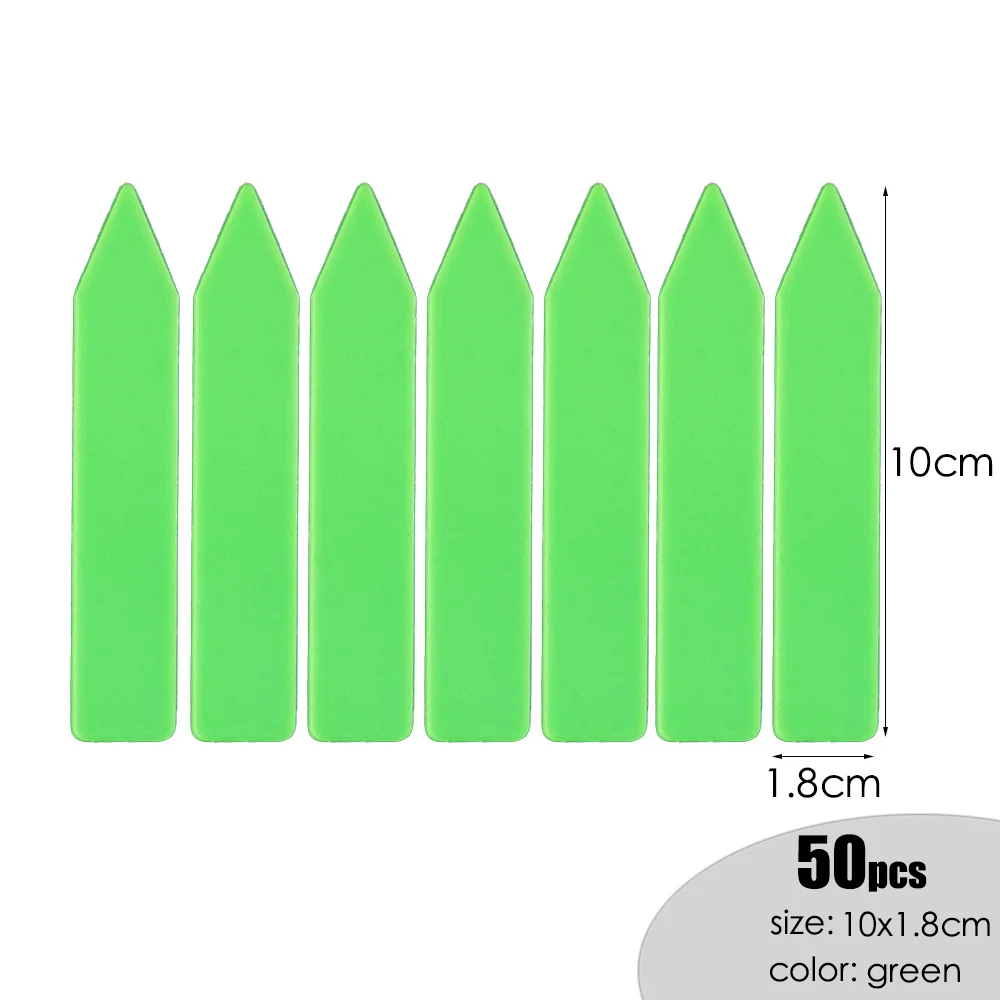 50 шт. 10x1,8 см Рисунок "1" в форме декоративное растение цветок суккулент пластиковые этикетки кассеты для рассады утолщенные метки - Цвет: 10x1.8cm green 50pcs