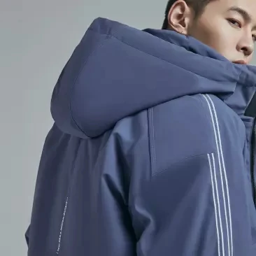  Xiaomi 90 Men Fashion Embroidered hooded down jacket 90% white duck down Level 4 waterproof Winter 