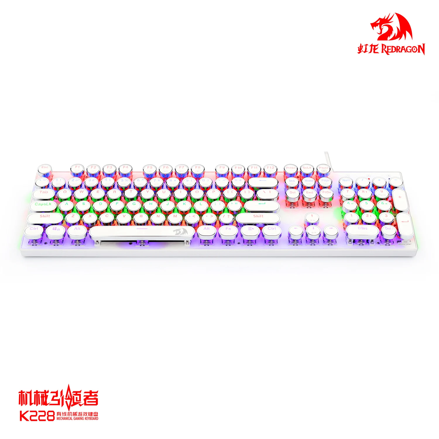 Redragon клавиатура пишущей машинки механические переключатели со светодиодной подсветкой Ретро стиль 104 клавиш механическая клавиатура K228