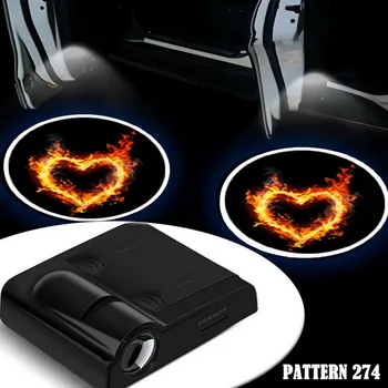 

NEWEST Car door welcome lamp car projection lamp no wiring refit car LED decoration lamp laser spotlight wireless welcome lamp