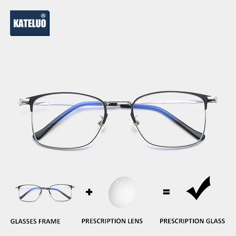 

KATELUO Stainless Steel Photochromic Prescription Glasses Optical Eyeglasses Frame Myopia Eyeglasses Glasses Frame For Men Women