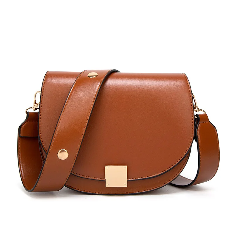 

Bags For Women 2020 Vintage Leather Women Crossbody Bag Semicircle Saddle Bag Luxury Female Small Bag Designer Shoulder Bag