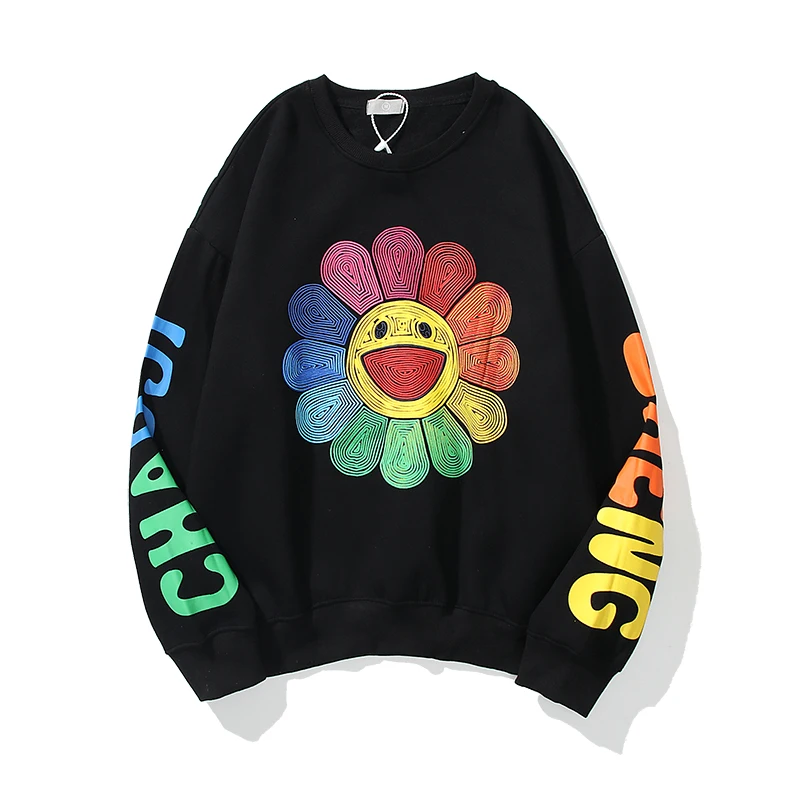 

Harajuku Smiley Graffiti Round Neck Oversize Sweatshirt Men and Women Stanger Things Loose Hip Hop Hoodies Hip Hop Casual Hoody