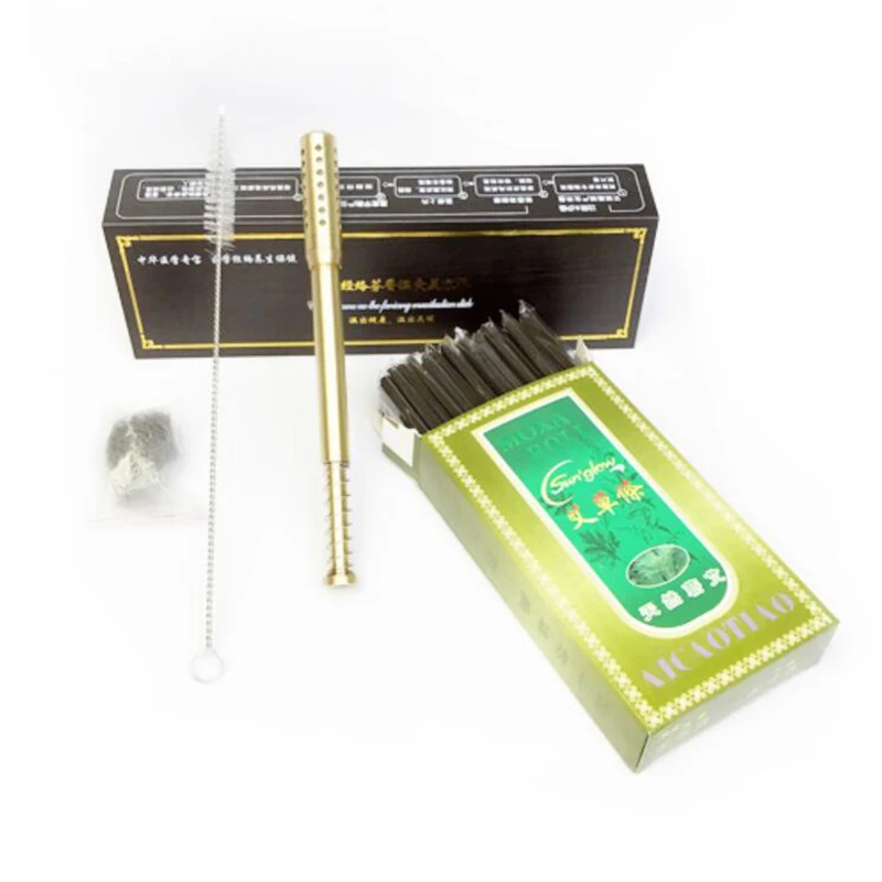 Moxibustion Box Household Pure Copper Warm Moxibustion Rods Face Eye Special Moxibustion Stick Apparatus 4 mm