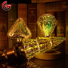 Bombilla LED de decoración 3D para árbol de Navidad, lámpara de fuegos artificiales de estrella, Vintage, Edison, E27, 6W, 85-265V, novedad