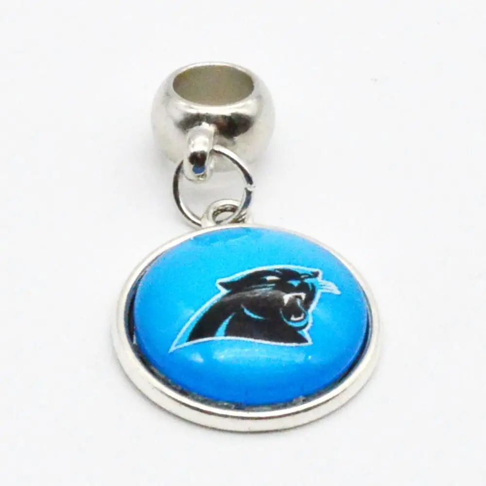 Big Hole 5mm Серебряные подвески, подвески Carolina Panthers, подвески для браслета, ожерелья для женщин и мужчин, футбольные болельщики, мода - Окраска металла: Big Hole 5mm