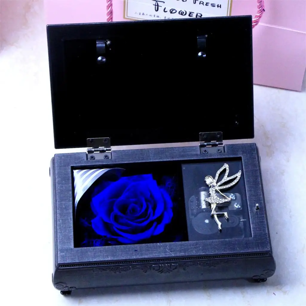 Immortal цветок подарочная коробка стеклянная крышка импортный цветок дом Розы Цветы Рождество День подруги подарок на день рождения
