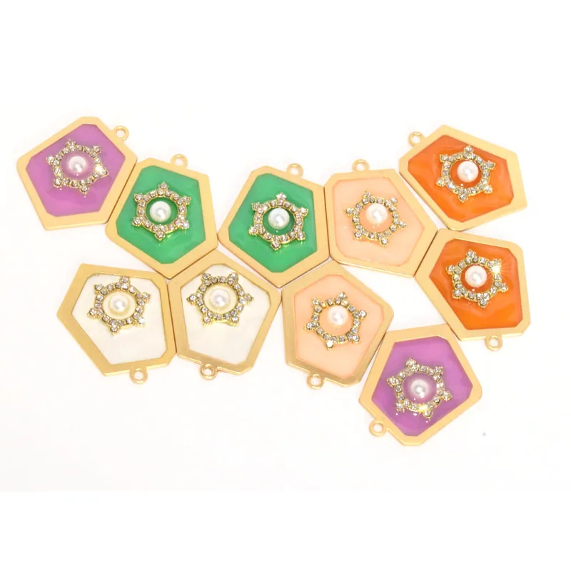 

Enamel Pirate Pendant Earring Inlaid Pearl crystal Earrings For Pendants Jewelry Components Accessories Colorful Diamonds