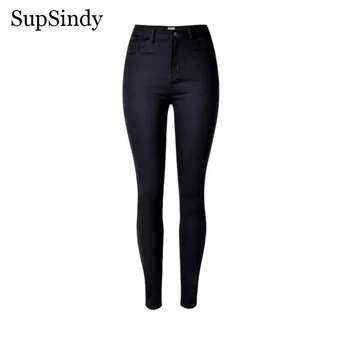 

SupSindy Woman jeans sexy Stretch skinny jeans high waist Buttock Lifting jeans for women wild Pencil pants denim trousers Black