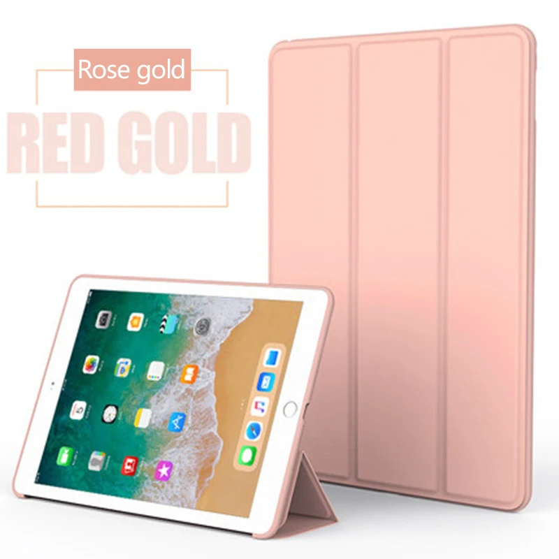 For iPad 2018redgold UTHAI E003S для iPad 9,7 ультратонкий Магнитный чехол " умная Обложка на заднюю панель из искусственной кожи защитный чехол Автоматический Режим сна/пробуждения чехол - Цвет: For iPad 2018redgold