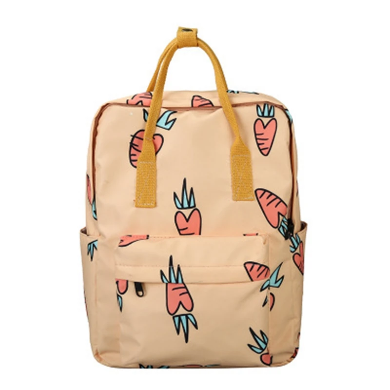 

Small Fresh Canvas Print Literary Canvas Student Portable School Bag Female Korean Backpack