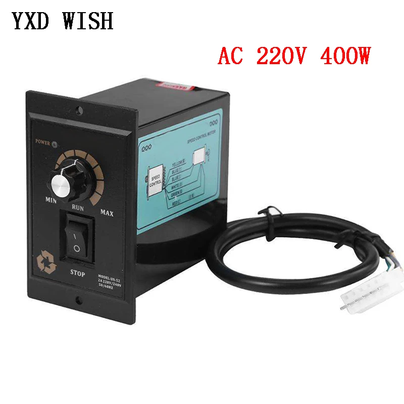 AC 220 V Motor drehzahl regler 50Hz 400W digital einstellbarer stufenloser Motor  drehzahl regler 0-100 U/min Drehzahl regler AC 1450 V - AliExpress