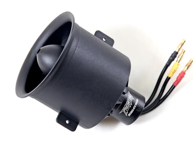 Détail du rotor et du moteur brushless 1900kv du FMS 70mm EDF pour hélicoptère RC