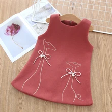 Г. Детские платья для девочек; модное рождественское платье для девочек; Одежда для маленьких девочек; зимний детский Рождественский костюм без рукавов на весну