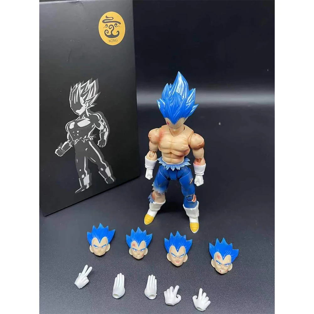 Модель Dragon Ball Kong DBZ SSJ SHF Battle Super Saiya God Blue Vegeta Goku ПВХ модель игрушка аниме фигурки для