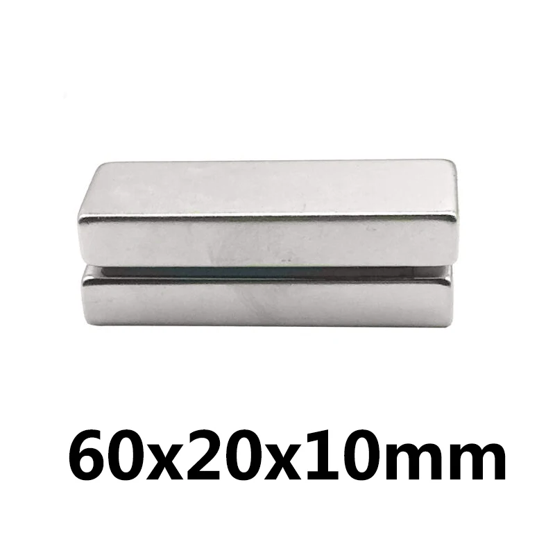 2/5/10 шт магниты блок 60x20x10 мм неодимовый N35 диск редкоземельных супер сильный магнит для холодильника 60*20*10 мм