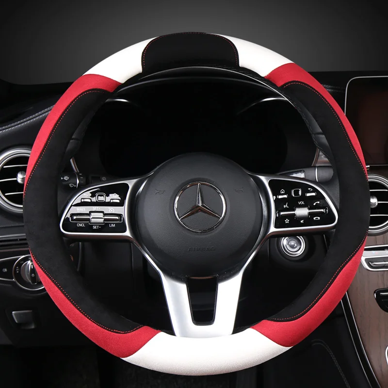 

D Shape O shape 37-38CM Car Steering Wheel Cover Non-slip Plush for POLO GOLF 7 Scirocco Suzuki Swift Nissan Rogue High Quality