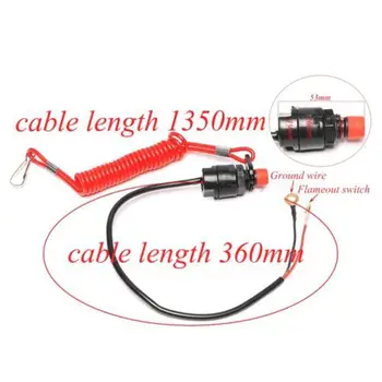 

Motorboat Tether Cut-Off Switch Stop Button Double Flameout Emergency Switch Red Rope Outboard Engine Flameout Switch
