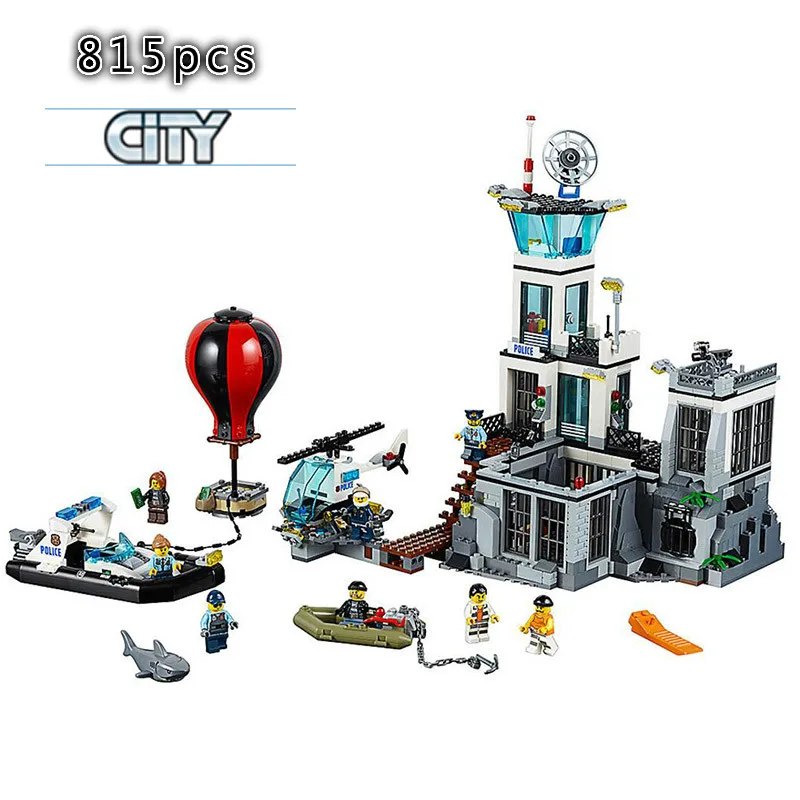 

815pcs Legoinglys City Prison Island The Police Series Prison Island Set Building Blocks Bricks Educational Funny 60130 Toys