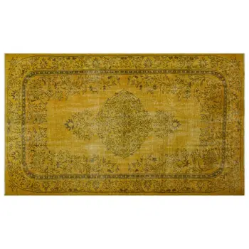 

Handmade Yellow Vintage Overdyed Turkish Area Rug 165x275 Cm-5'5''X9'0''