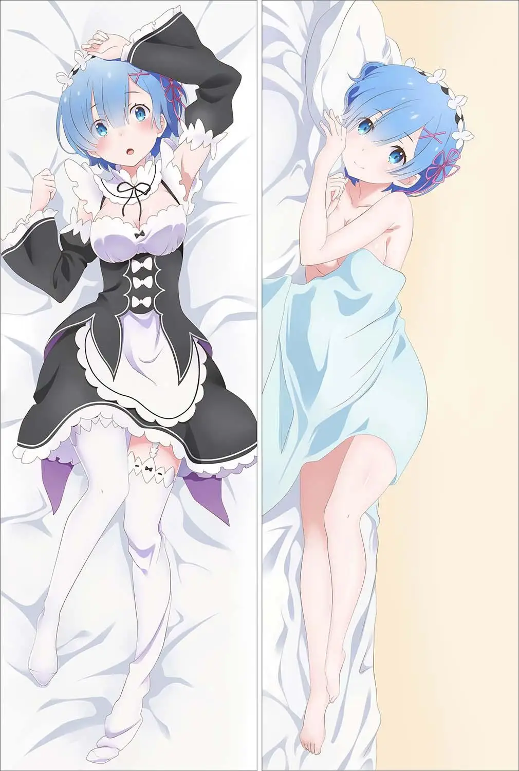 Чехол с рисунком аниме Re Zero Kara Hajimeru Isekai Seikatsu Dakimakura Обложка героями Рем и ОЗУ