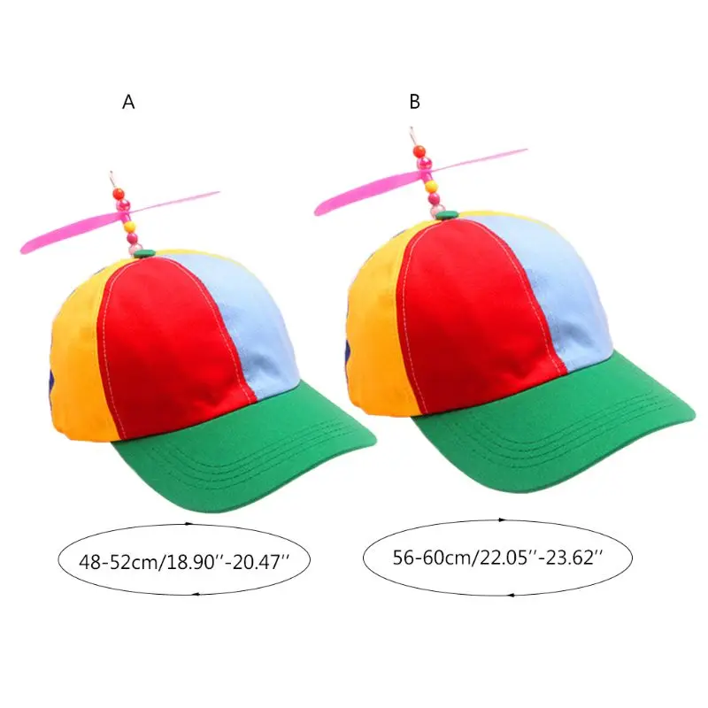 Adult Kid Summer Helicopter Propeller Cap Colorful Patchwork Dragonfly Beaded Cosplay Party Adjustable Snapback Dad Hat