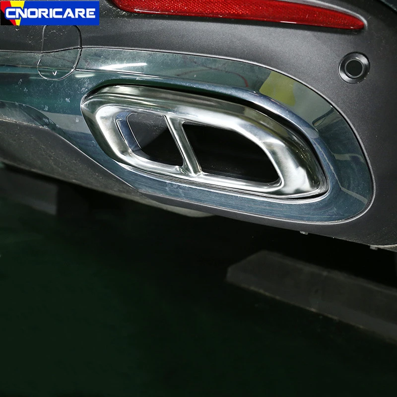 

Stainless Steel Automobiles Tail Throat Frame Decoration Stickers For Mercedes Benz GLE W167 GLS 2020 Exhaust Pipe Accessories