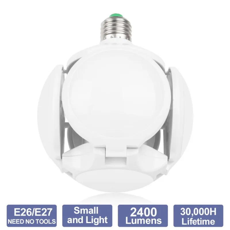 

Floodlight Deformable Folding LED Bulb Light 120LED E27 40W 6500K Deformable Football Light 110-265V UFO Bulb Ceiling Bar Lamp