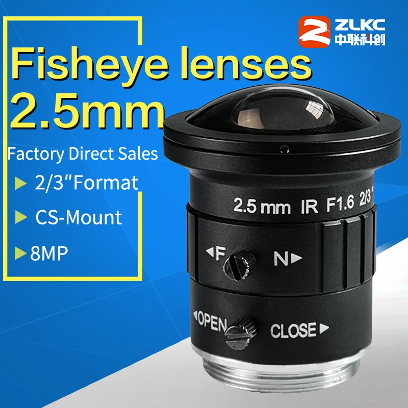 8 0 мегапиксельная HD объектив для камеры видеонаблюдения 2/3 &quotF1.6 2 5 мм CS mount рыбий