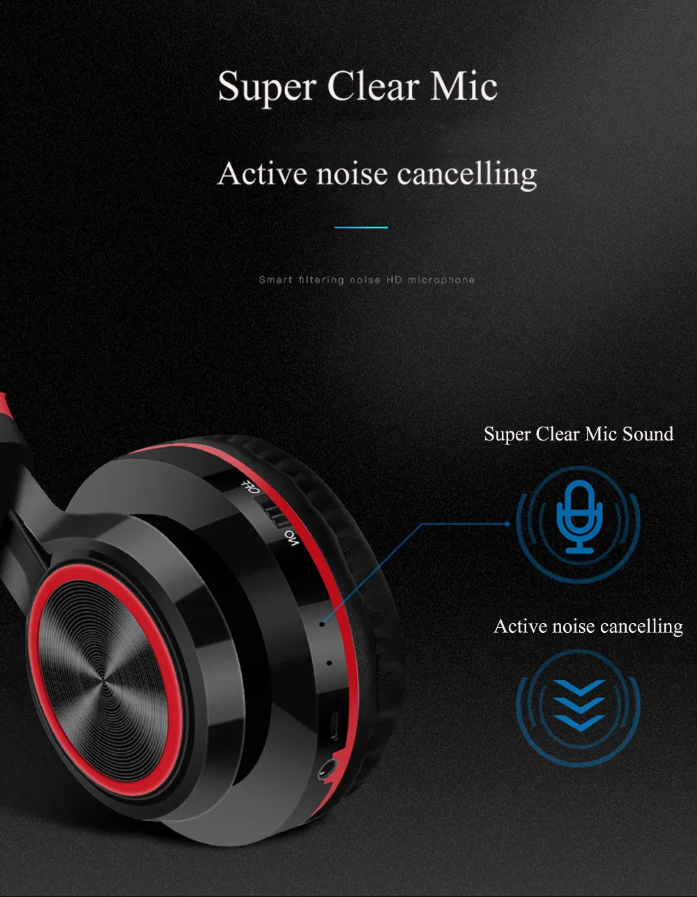 Hi-Fi стерео наушники, беспроводная Bluetooth гарнитура, складные наушники, регулируемые наушники с микрофоном, sd-карта для ios, Android, телефона