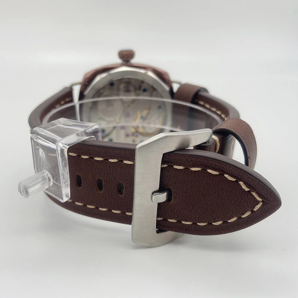 Men's Mechanical Watch 47mm 316 Stainless Steel Polished Case 17 Jewelry Mechanical Manual Movement Luminous Hand 50m Waterproof - 6