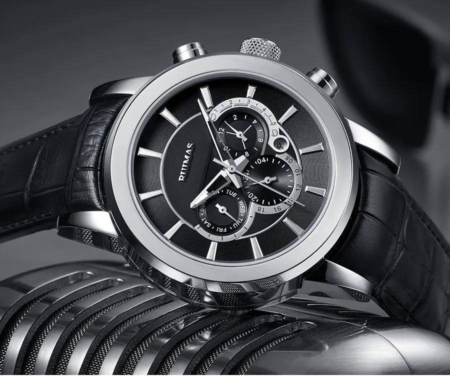 RUIMAS автоматические военные часы водонепроницаемые спортивные наручные часы кожаные механические часы с ремешком Мужские Relogios Masculino часы 6767